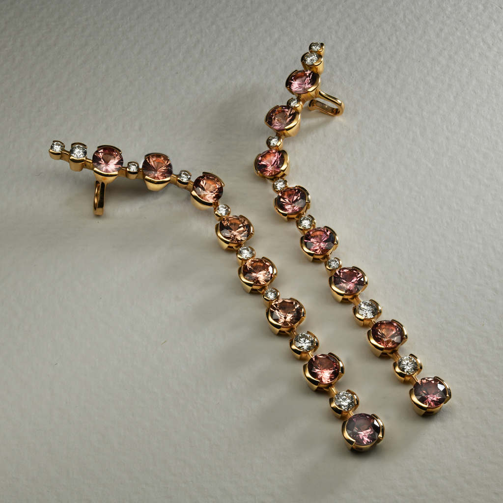 Sapphire Diamond Climber Earrings