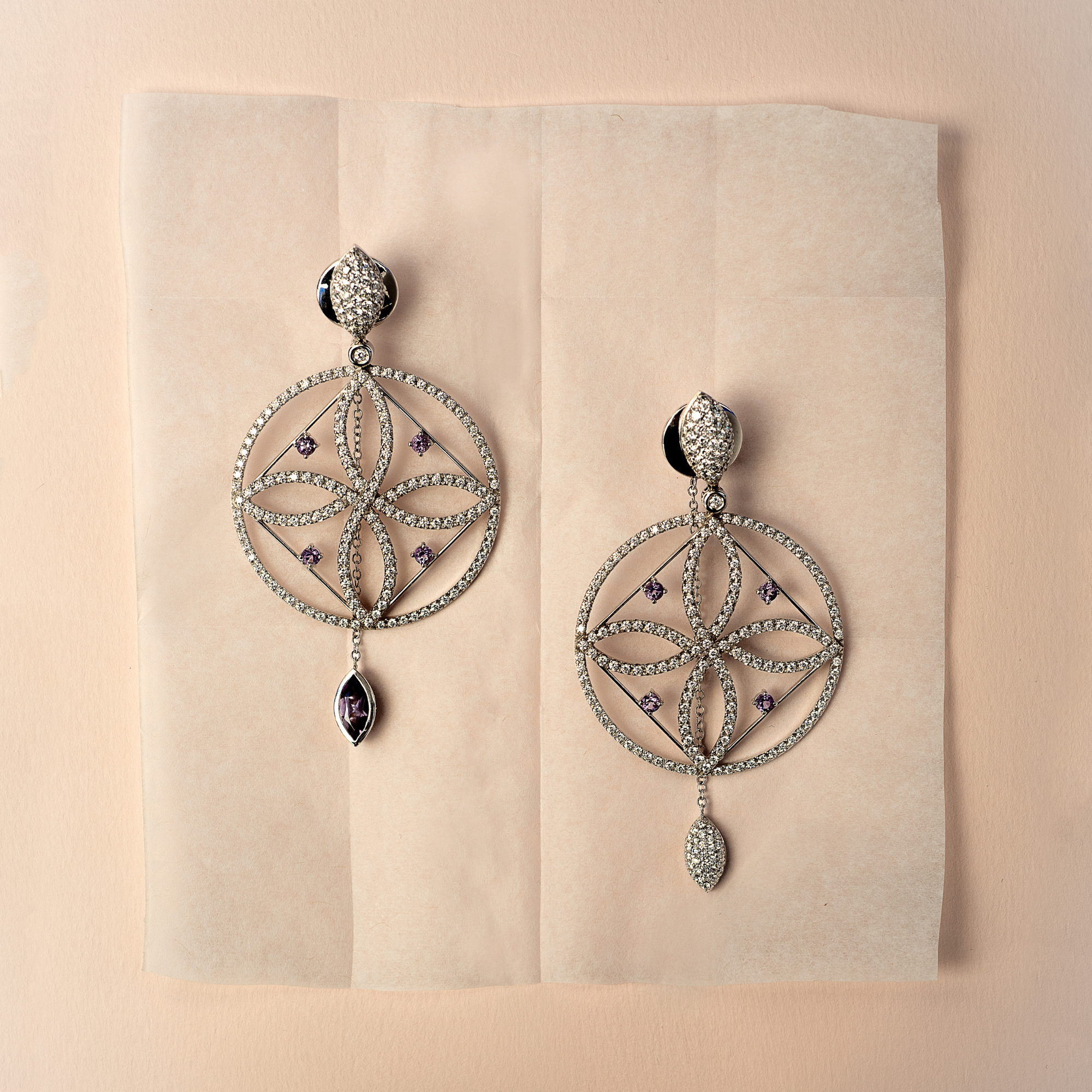 Amethyst & Diamond Damali Earrings