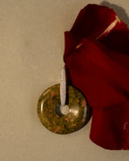 Unakite & Sandstone Halo Earrings