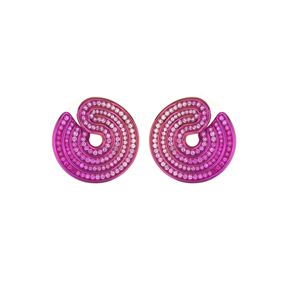 Pink Titanium Swirl Earrings