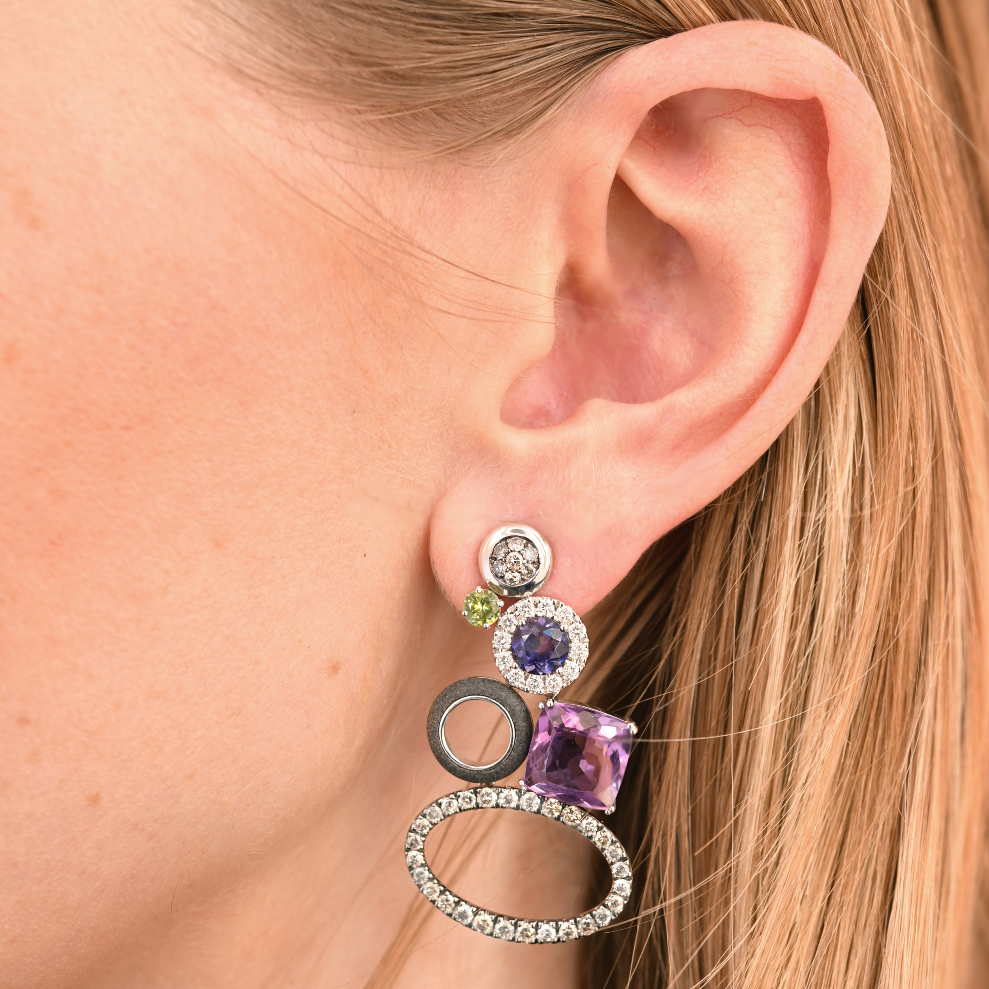 Amethyst & Iolite Holi Earrings