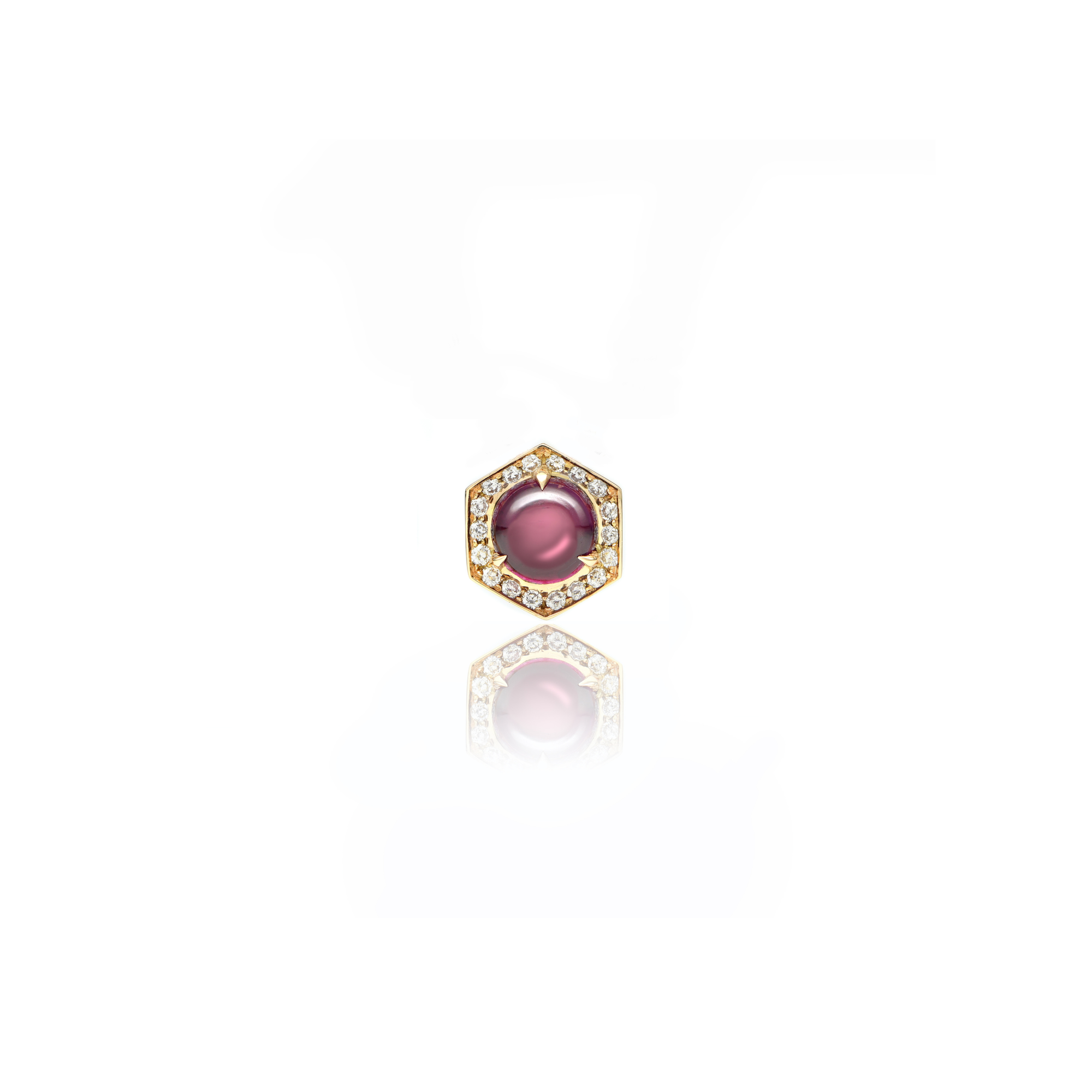 Hex Pendant Rubellite Tourmaline Charm