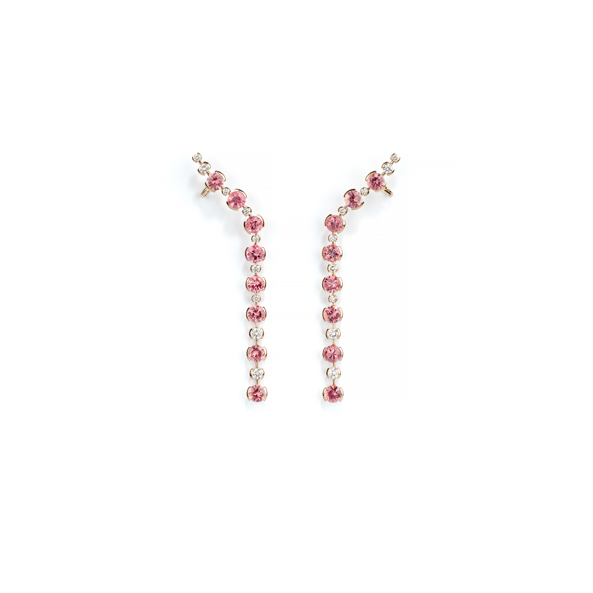 Sapphire Diamond Climber Earrings