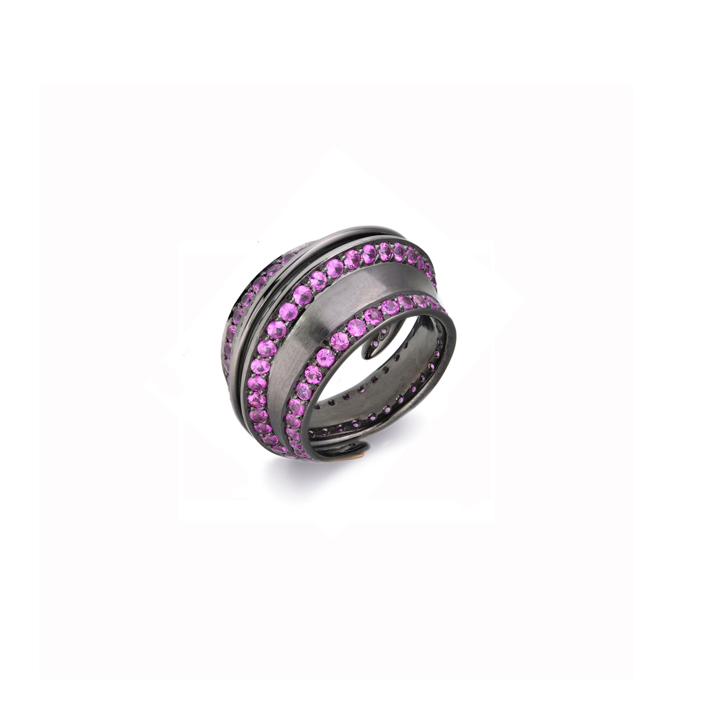 Spira Striped Pave Ring