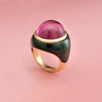 Rubellite Marble Cocktail Ring
