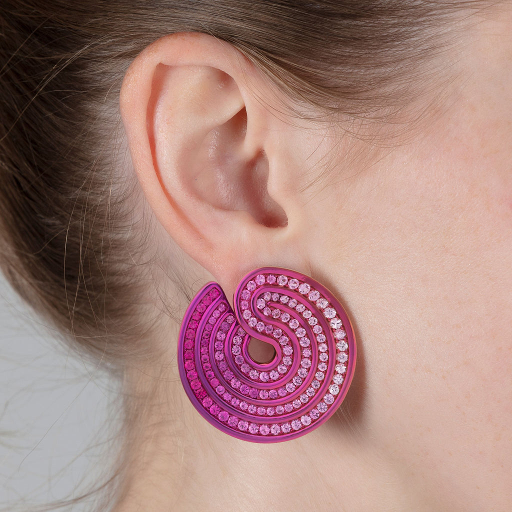 Pink Titanium Swirl Earrings