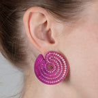Pink Titanium Swirl Earrings