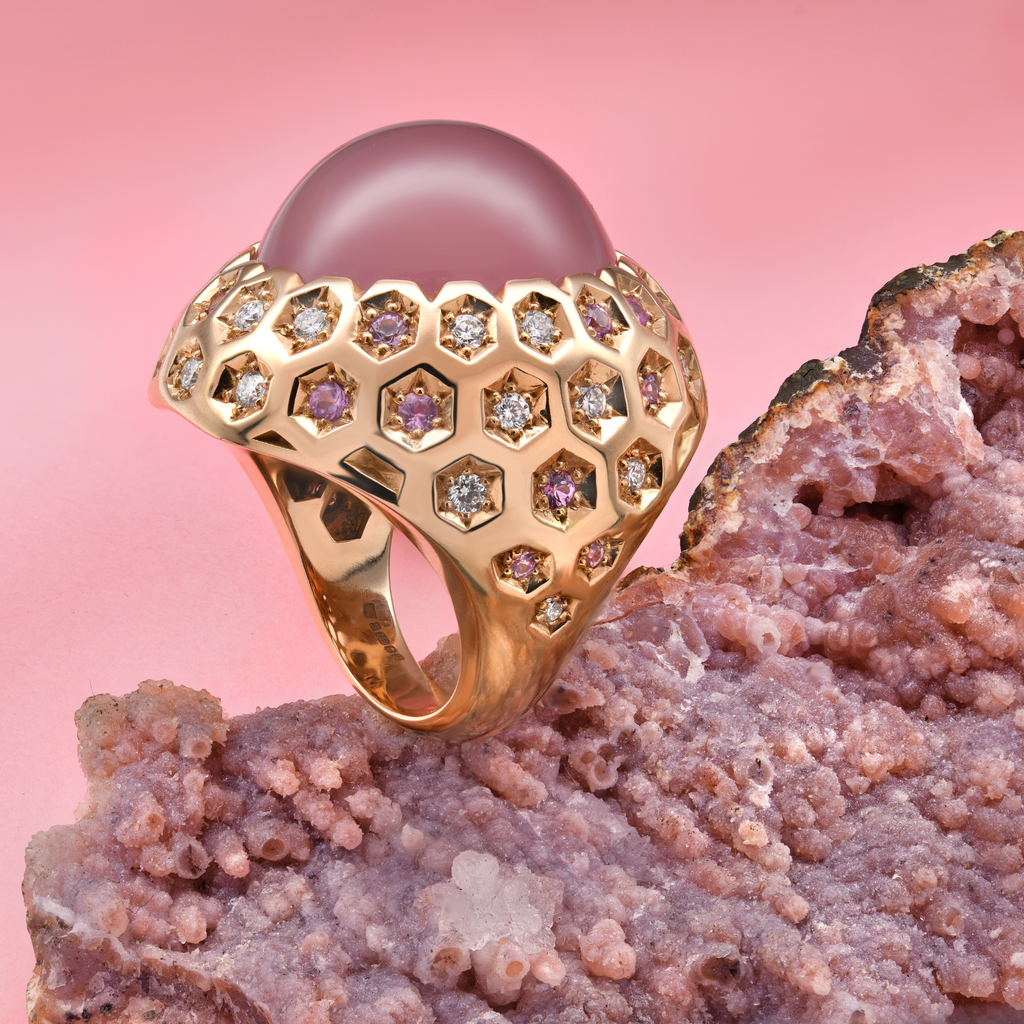 Pink Honeycomb Ring