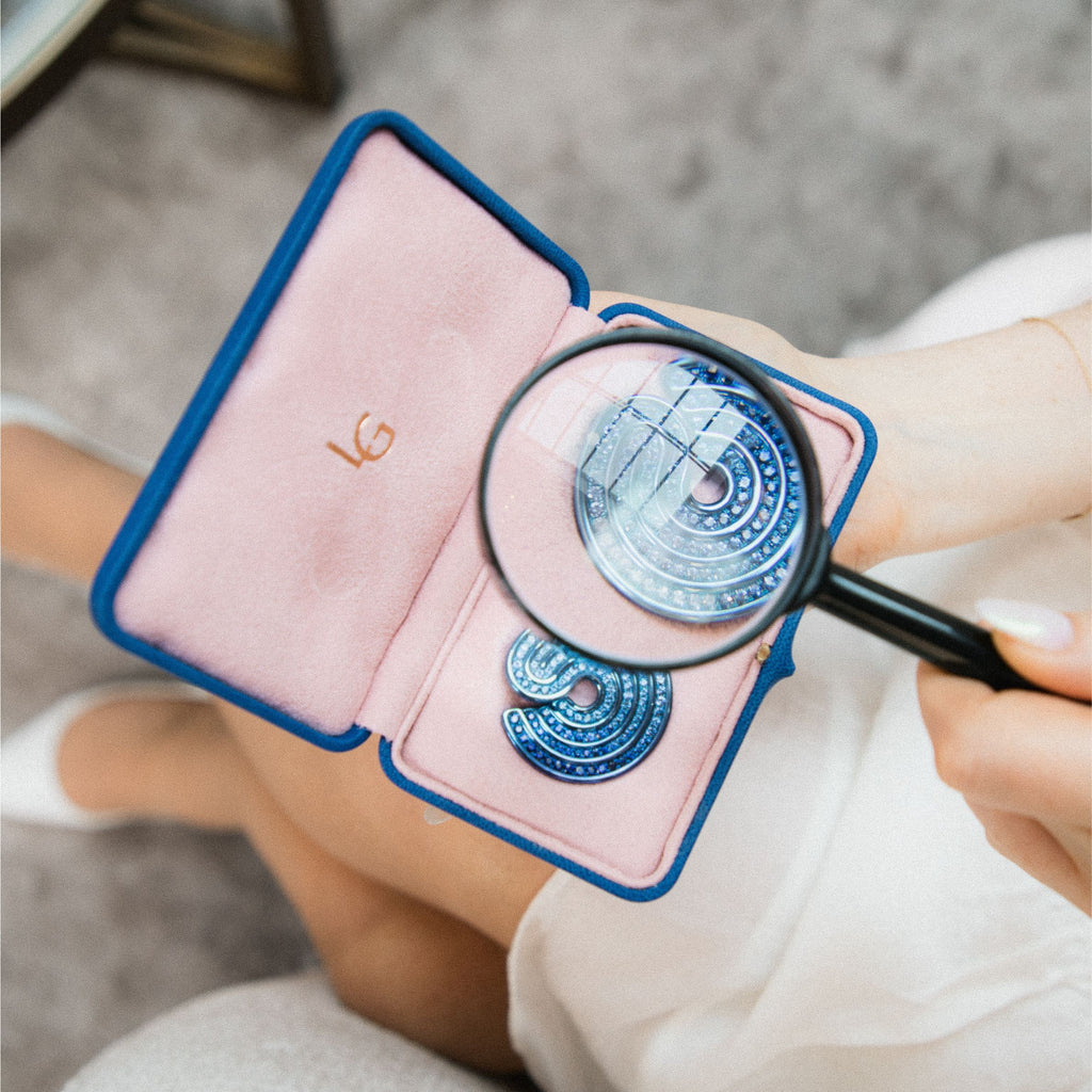 Blue Titanium Swirl Earrings