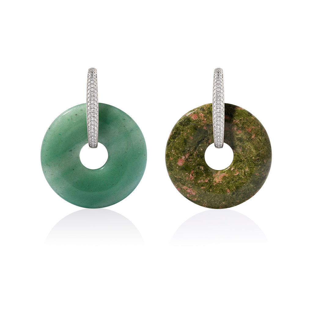 Aventurine & Unakite Halo Earrings