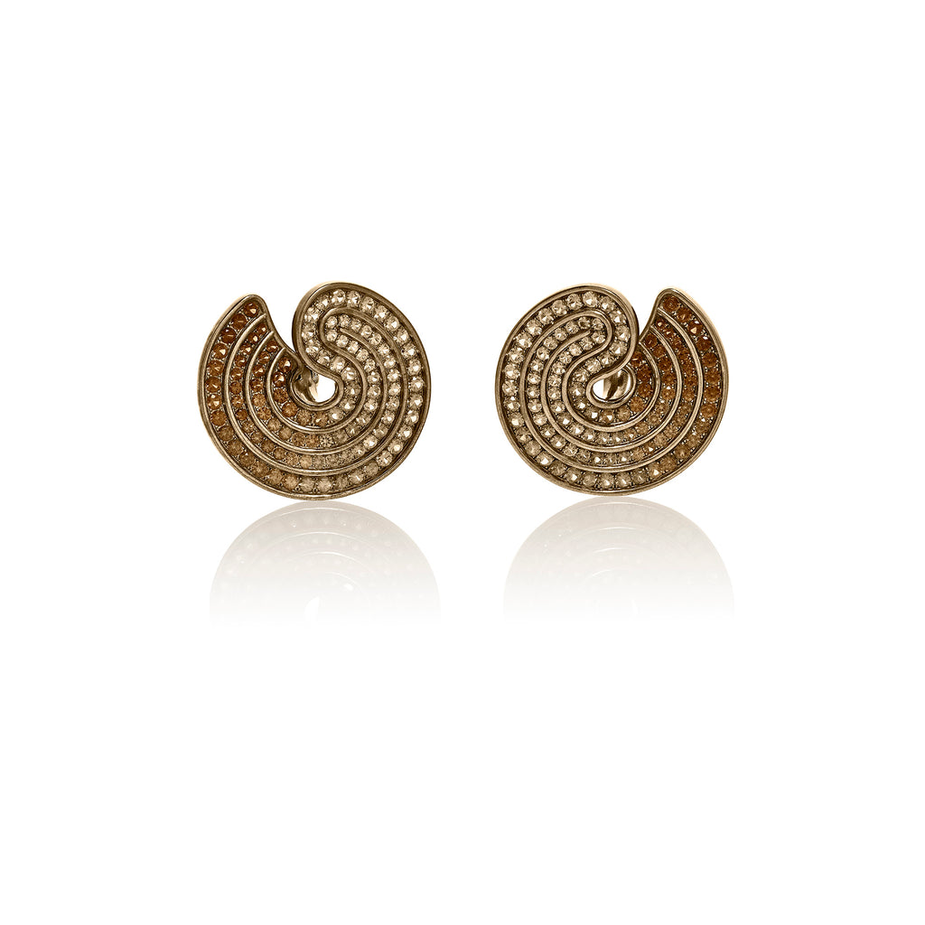 Brown Titanium Swirl Earrings