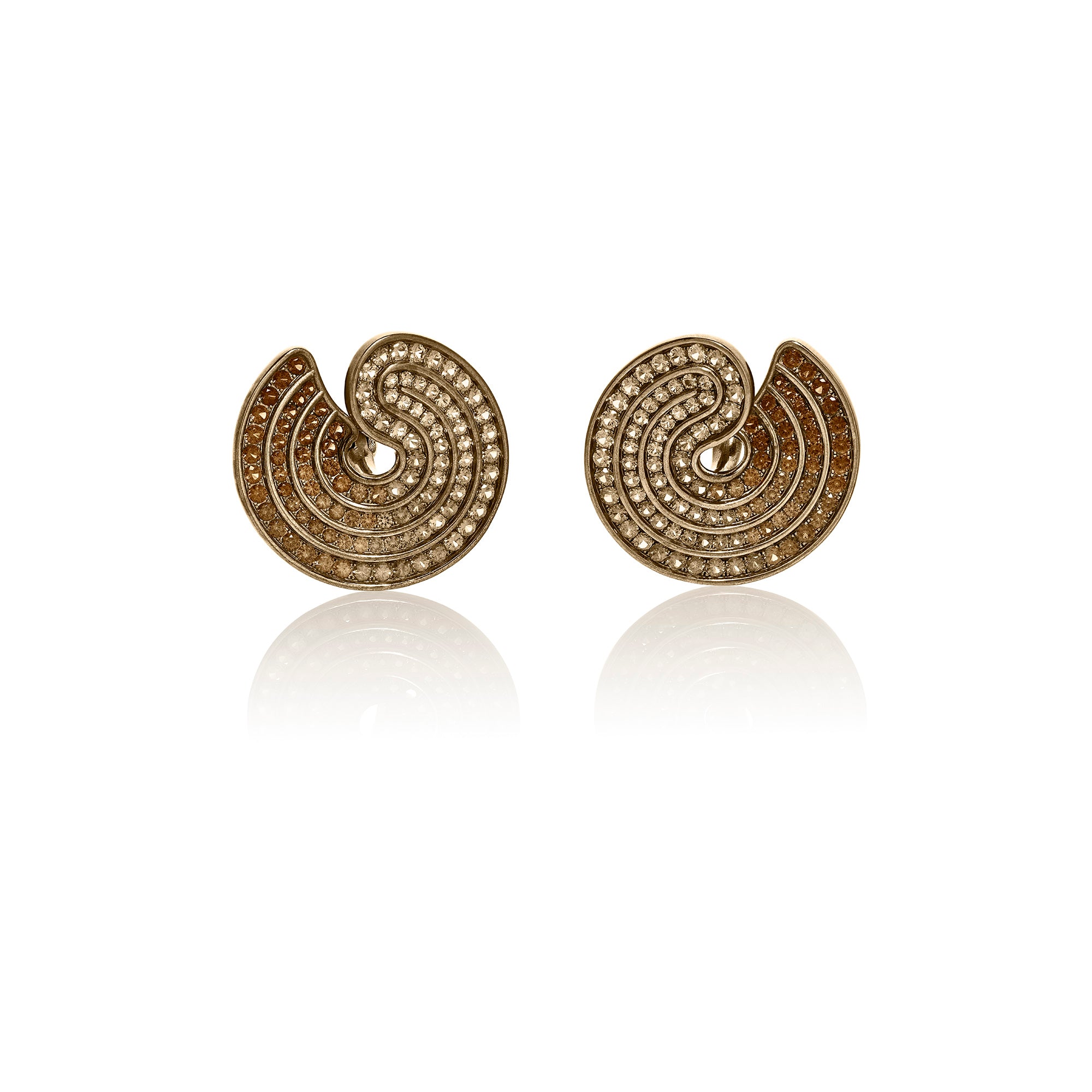 Brown Titanium Swirl Earrings