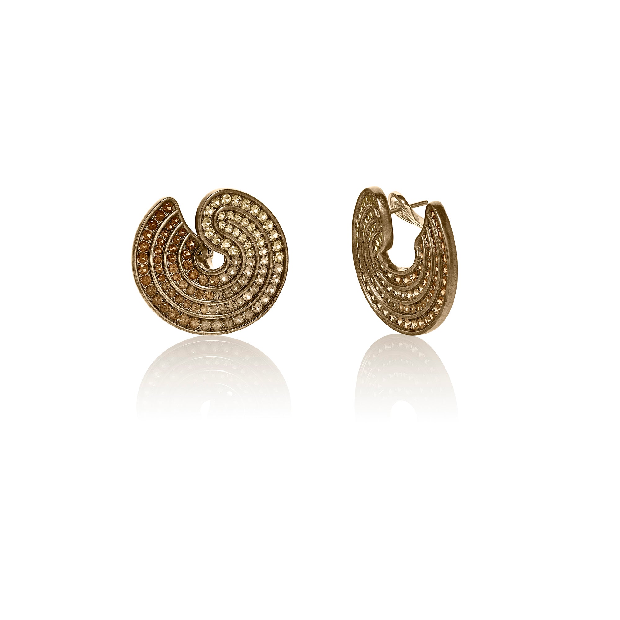 Brown Titanium Swirl Earrings