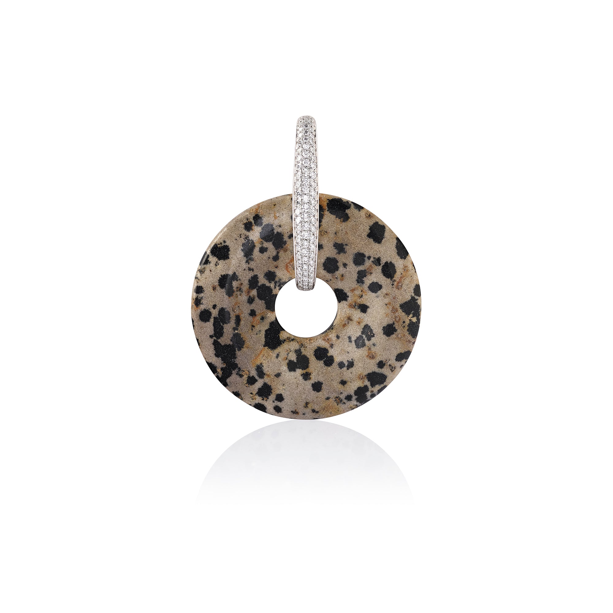 Dalmatian Jasper & Sandstone Halo Earrings