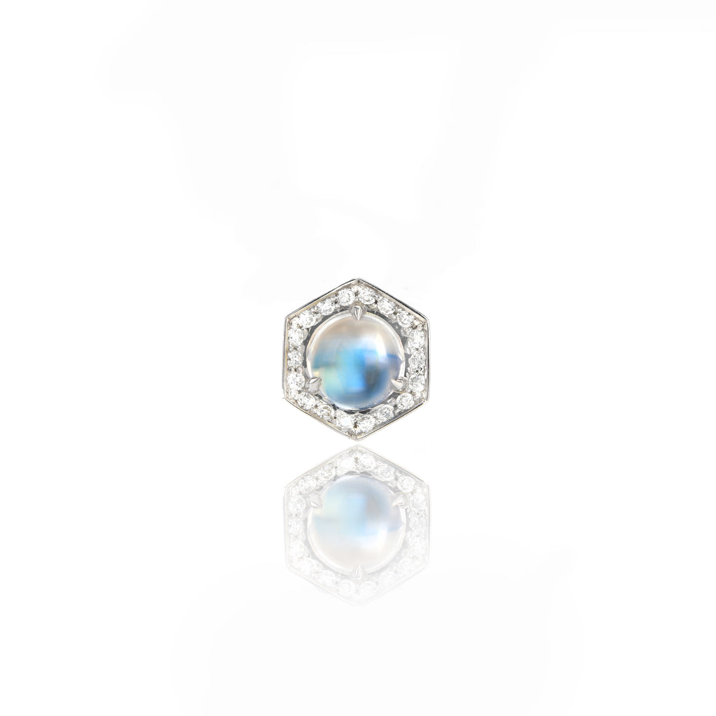 Hex Pendant Moonstone with Chain