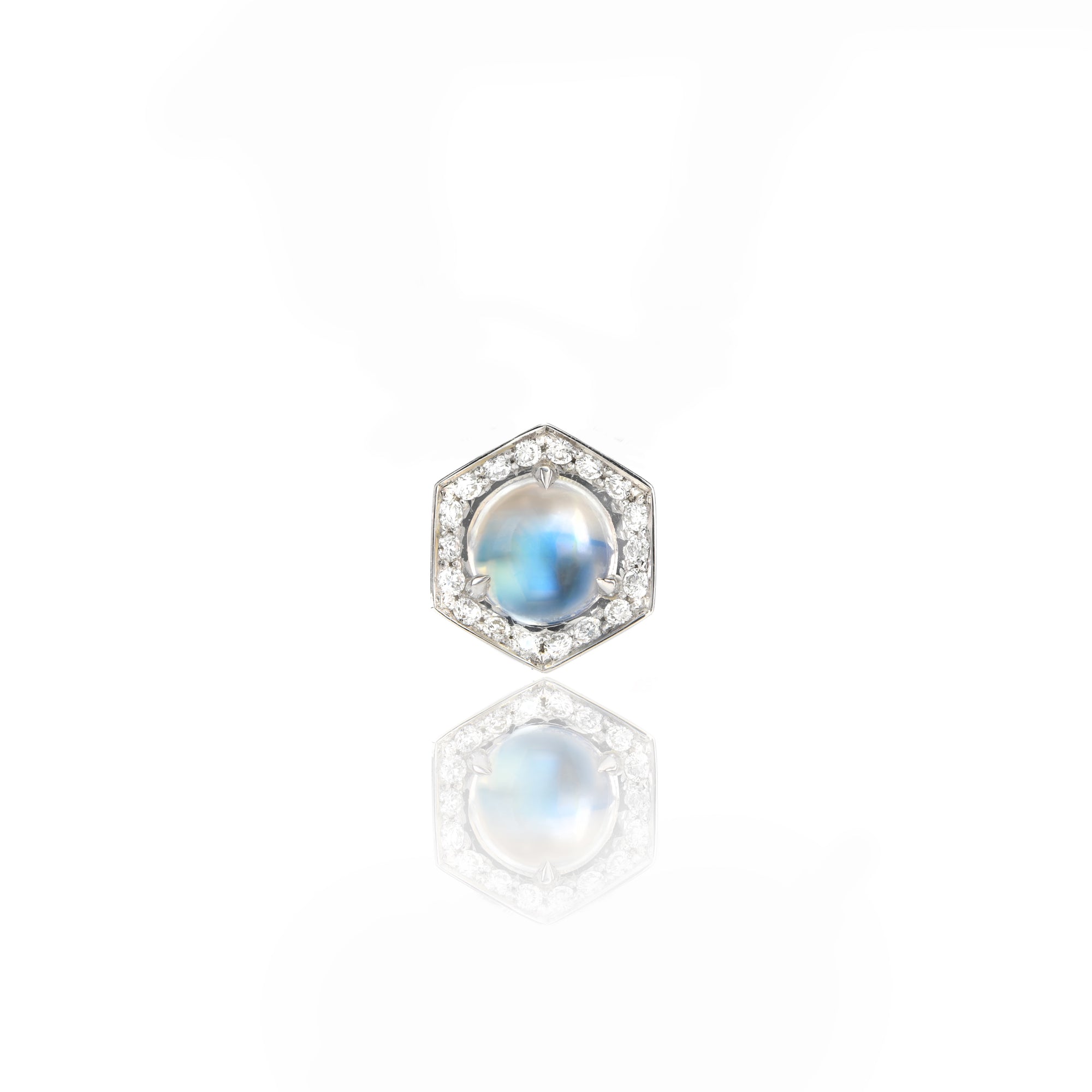 Hex Pendant Moonstone with Chain