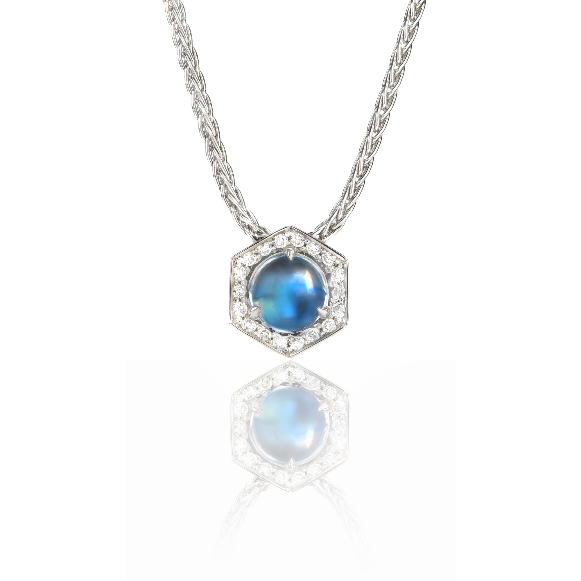 Hex Pendant Topaz with Chain