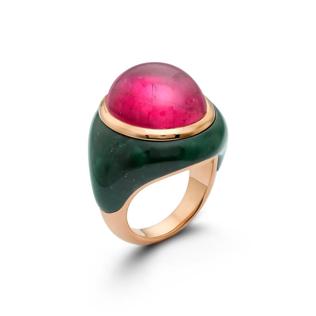 Rubellite Marble Cocktail Ring