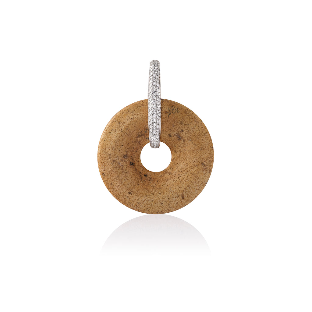 Unakite & Sandstone Halo Earrings