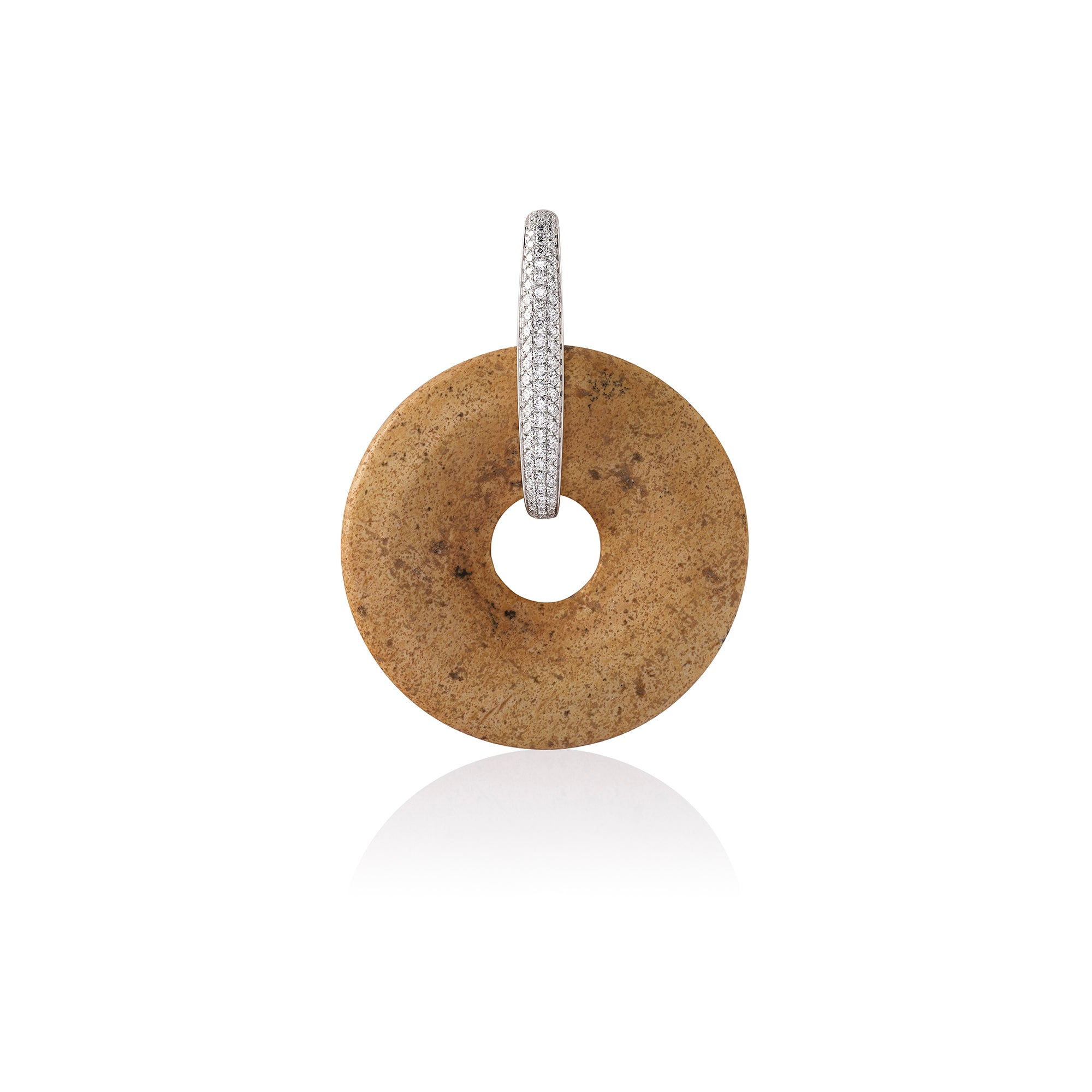 Unakite & Sandstone Halo Earrings