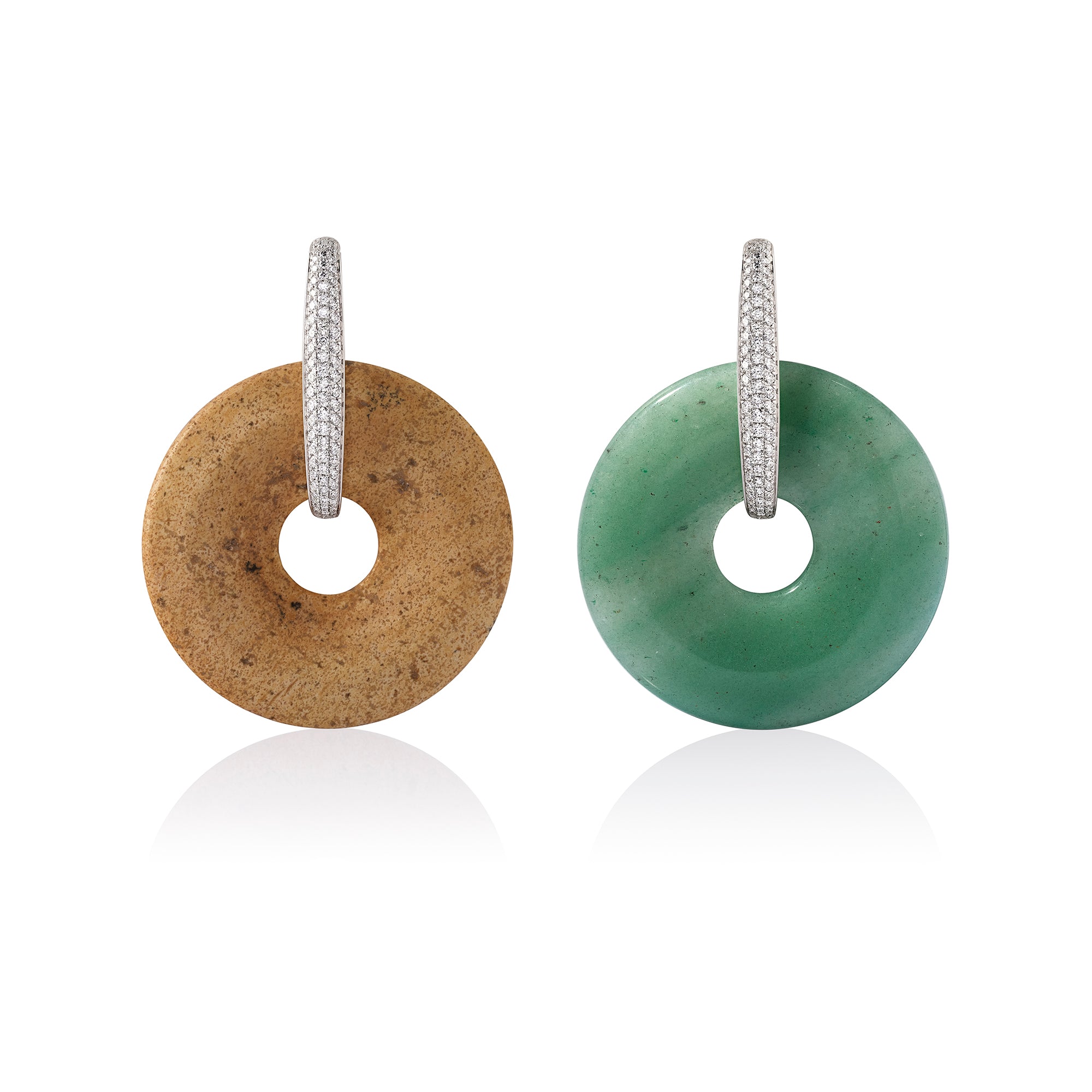 Sandstone & Aventurine Halo Earrings