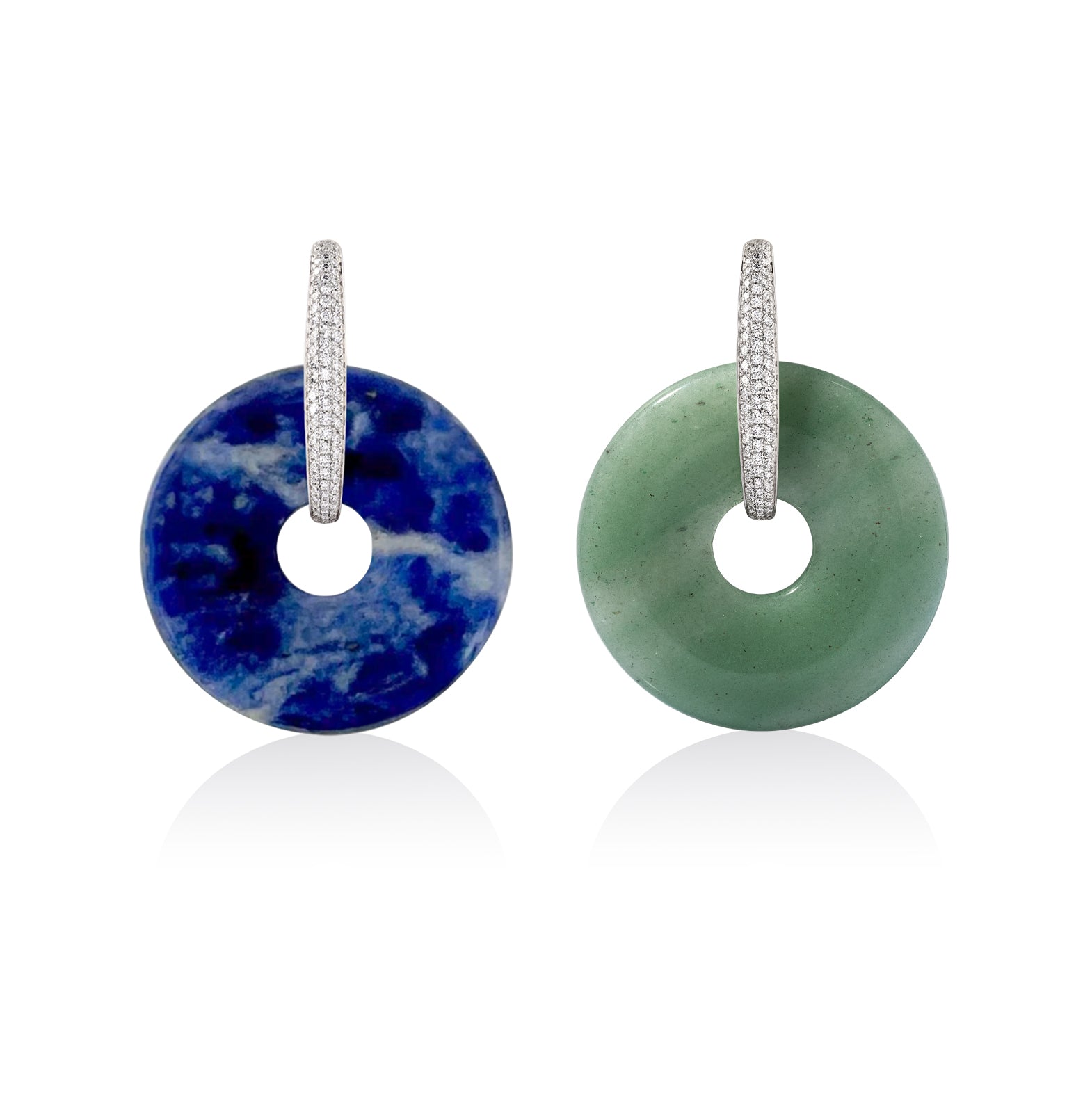 Sodalite & Aventurine Halo Earrings