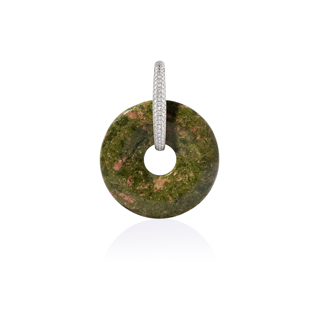 Unakite & Sandstone Halo Earrings